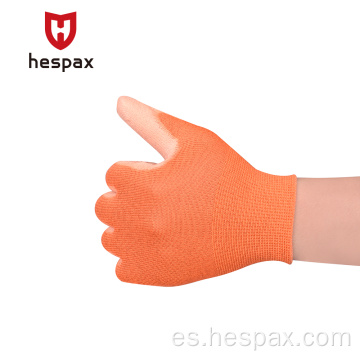 Hespax ESD Guantes de fibra de carbono PU Luz de trabajo